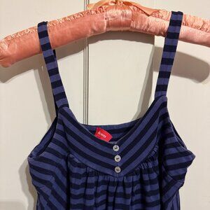 Ella Moss navy and purple striped mini babydoll dress